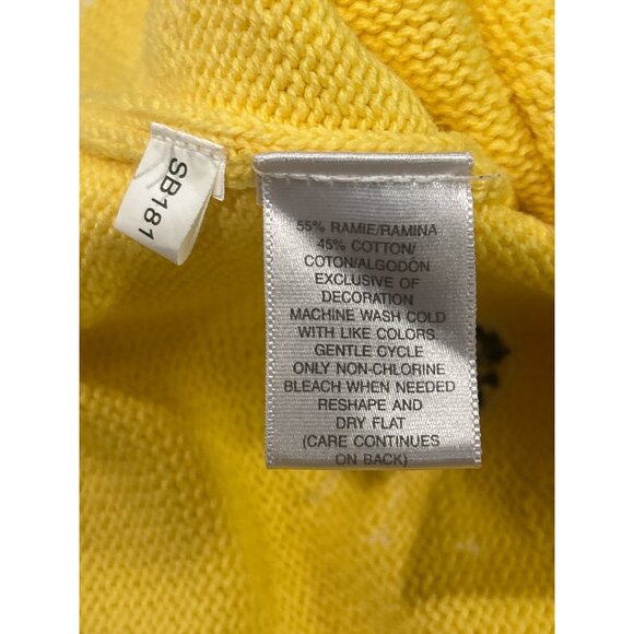 Susan Bristol Yellow Daisy Embroidered Cardigan Sweater | Large | Vintage Cottag - Picture 7 of 9